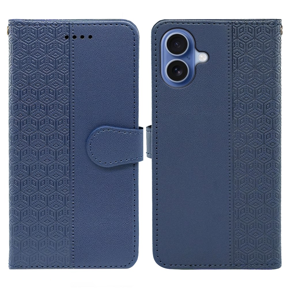 For iPhone 17 Wallet Phone Case Pattern Imprint Leather Flip Cover - Blue