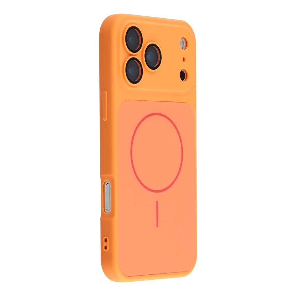 For iPhone 17 Pro Case Compatible with MagSafe Skin Touch TPU PC Phone Back Cover with Camera Lens Protector - Orange