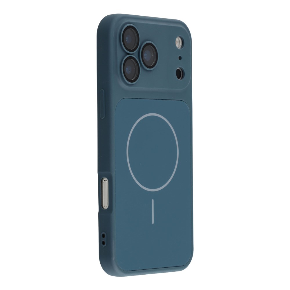 For iPhone 17 Pro Case Compatible with MagSafe Skin Touch TPU PC Phone Back Cover with Camera Lens Protector - Blue