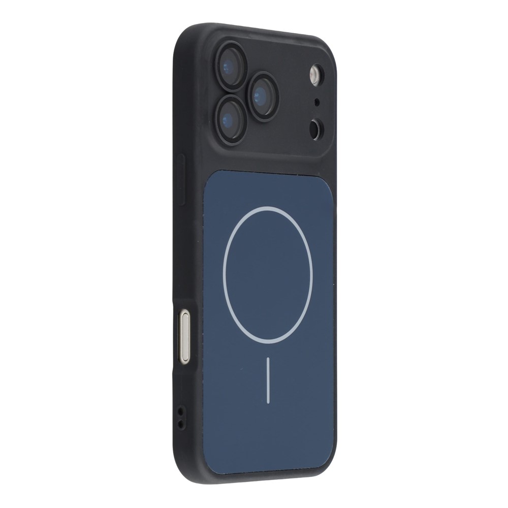 For iPhone 17 Pro Max Case Compatible with MagSafe Skin Touch TPU PC Phone Back Cover with Camera Lens Protector - Black