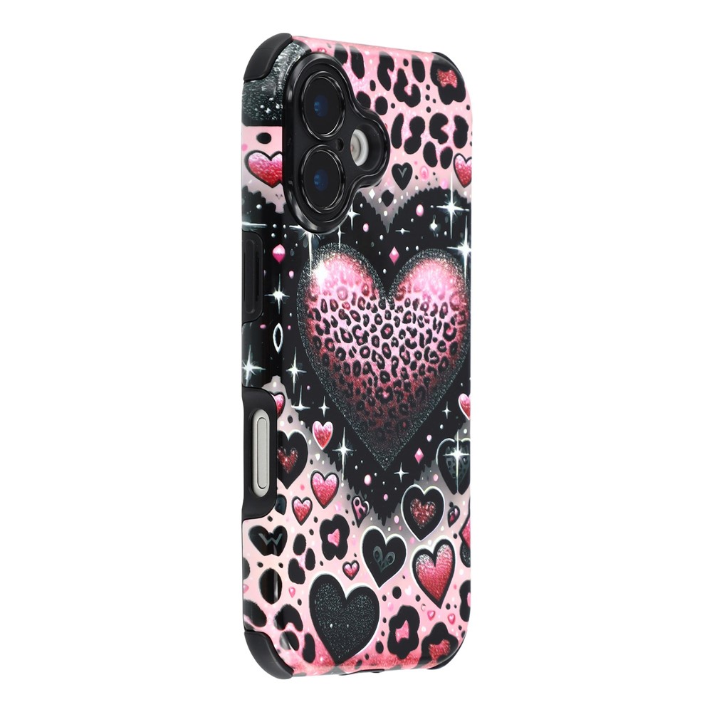 For iPhone 17 Case IMD Pattern Design Corner Protection PC + TPU Phone Cover - Love Heart