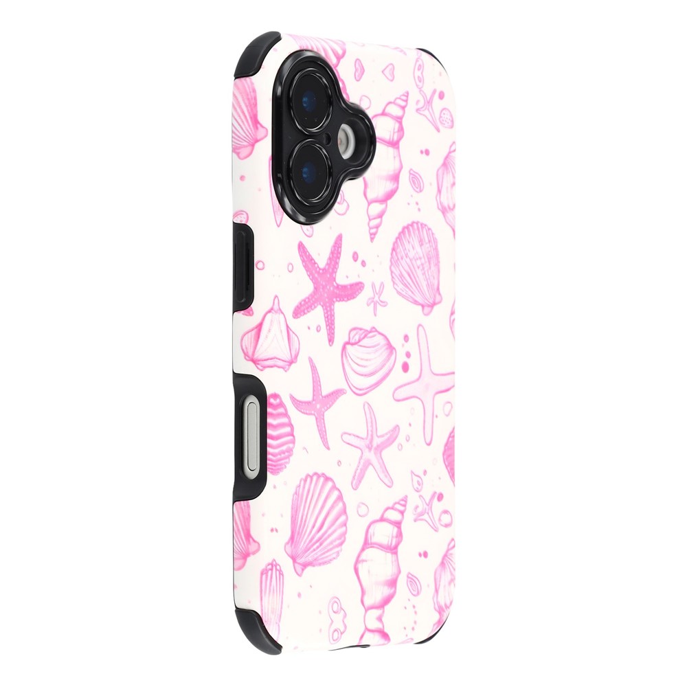 For iPhone 17 Case IMD Pattern Design Corner Protection PC + TPU Phone Cover - Shells and Starfish