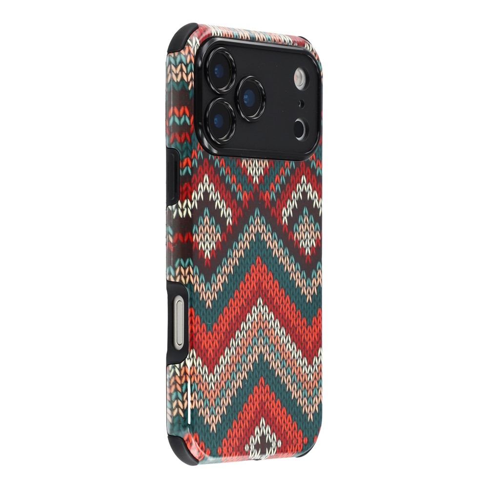 For iPhone 17 Pro Case IMD Pattern Design Corner Protection PC + TPU Phone Cover - Knitted Texture