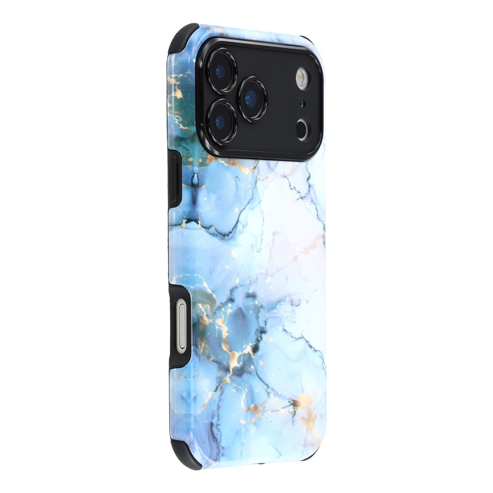 For iPhone 17 Pro Case IMD Pattern Design Corner Protection PC + TPU Phone Cover - Blue Marble