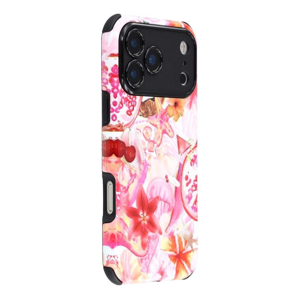 For iPhone 17 Pro Case IMD Pattern Design Corner Protection PC + TPU Phone Cover - Guava Flower