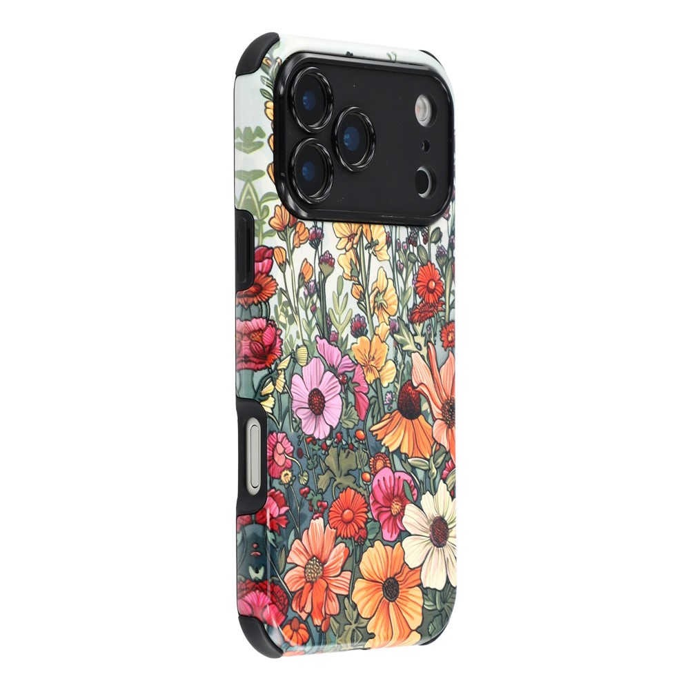 For iPhone 17 Pro Case IMD Pattern Design Corner Protection PC + TPU Phone Cover - Floral Garden