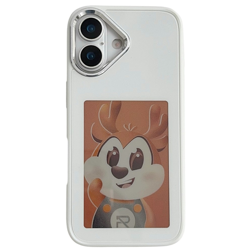 For iPhone 17 Smart E-Ink Phone Case 4 Color HD 4 inch Display NFC DIY Customized Screen - White