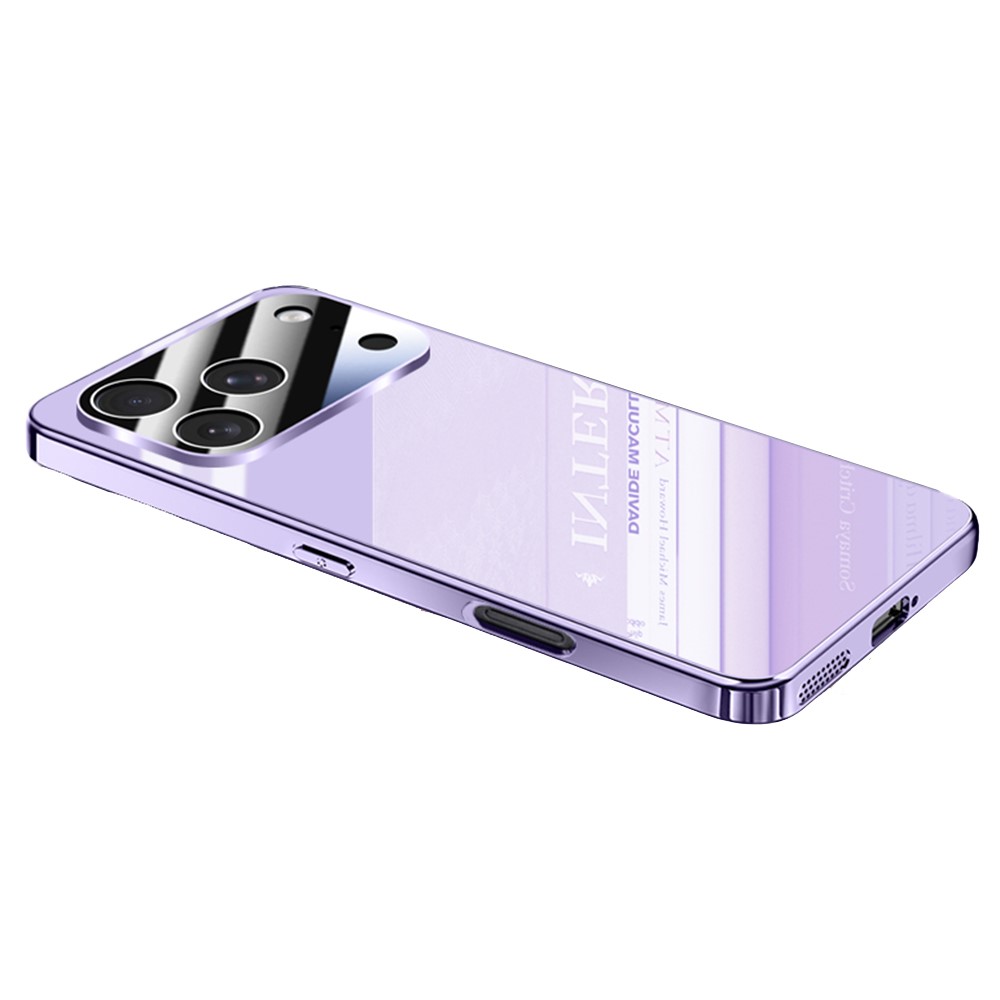 For iPhone 17 Pro Max Case Electroplating PC Phone Back Cover with Camera Lens Protector - Purple
