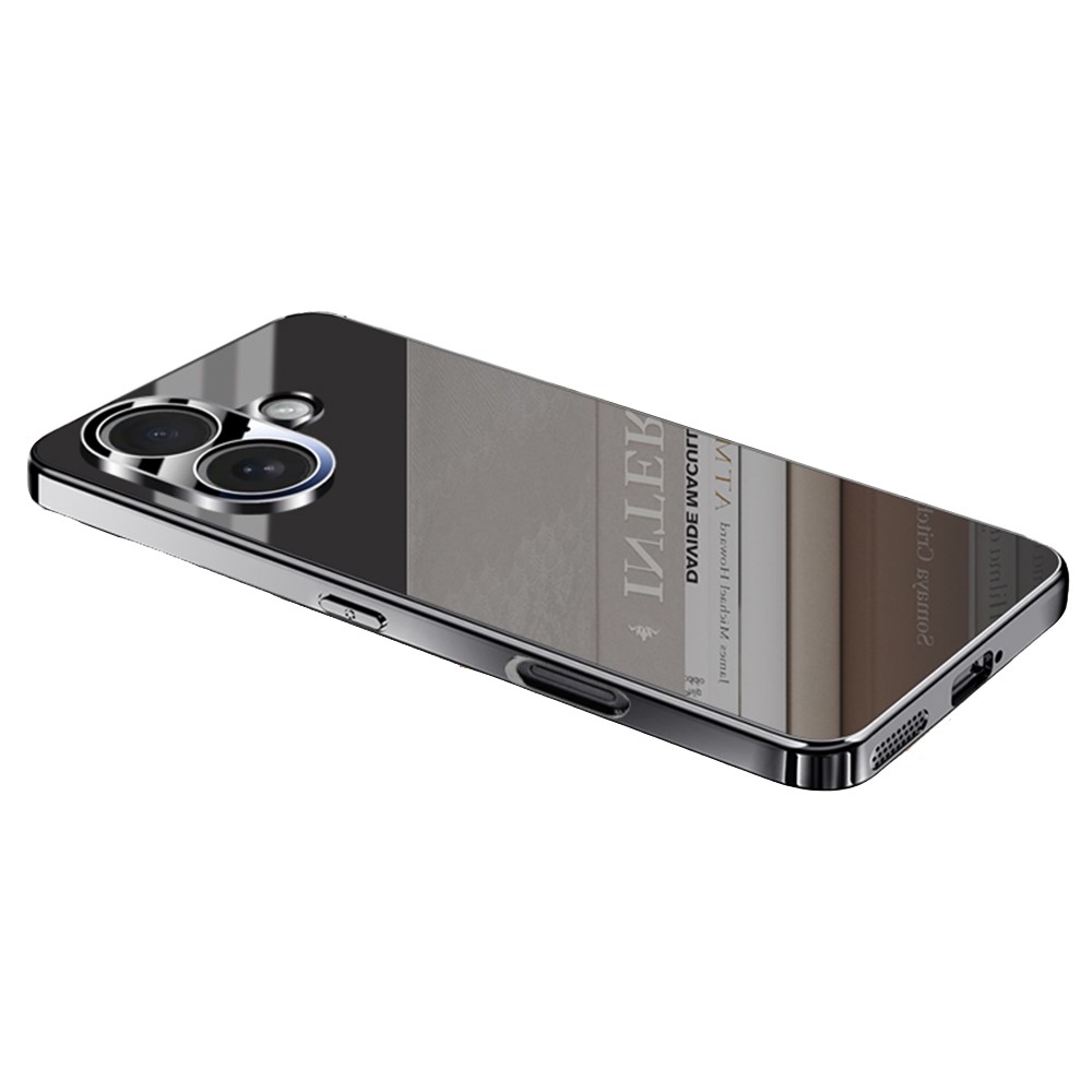 For iPhone 17 Case Electroplating PC Phone Back Cover with Camera Lens Protector - Black