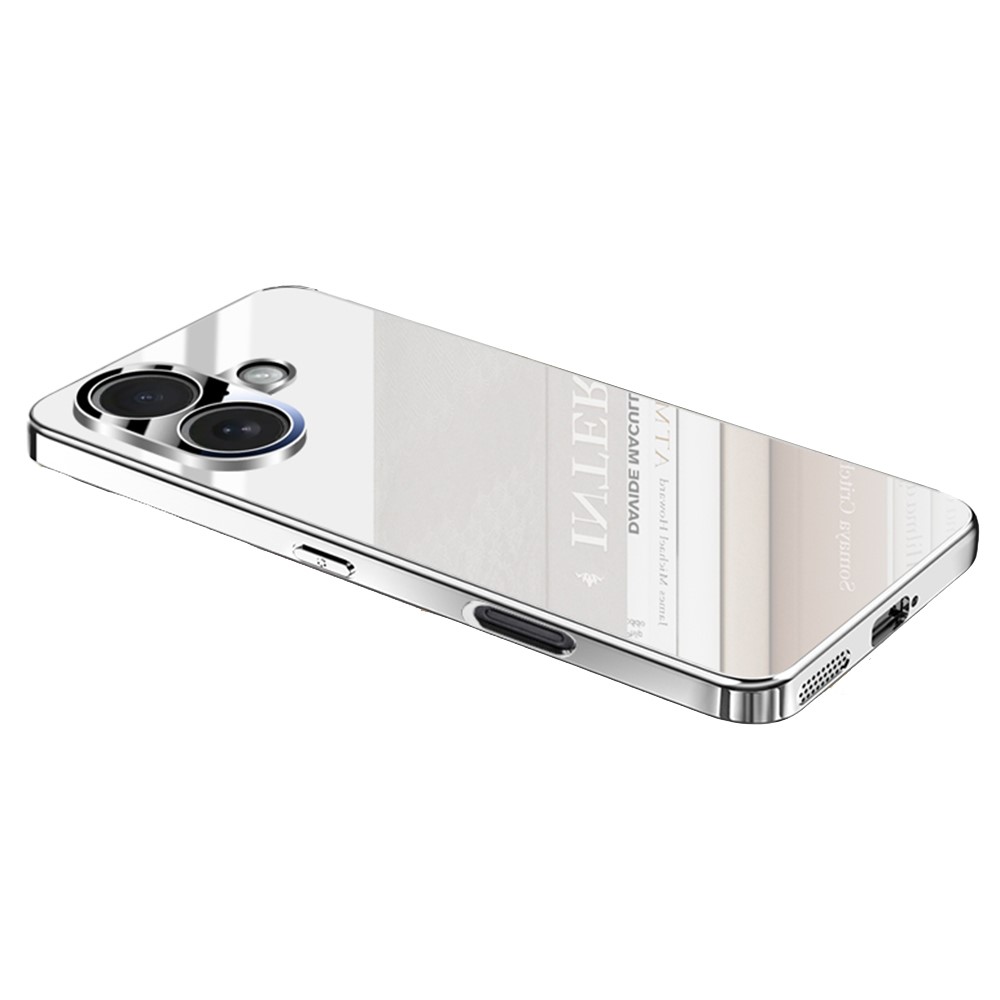 For iPhone 17 Case Electroplating PC Phone Back Cover with Camera Lens Protector - Silver