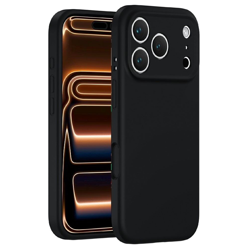 For iPhone 17 Pro Magnetic Case Precise Cutouts PC + Liquid Silicone Protective Phone Cover - Black