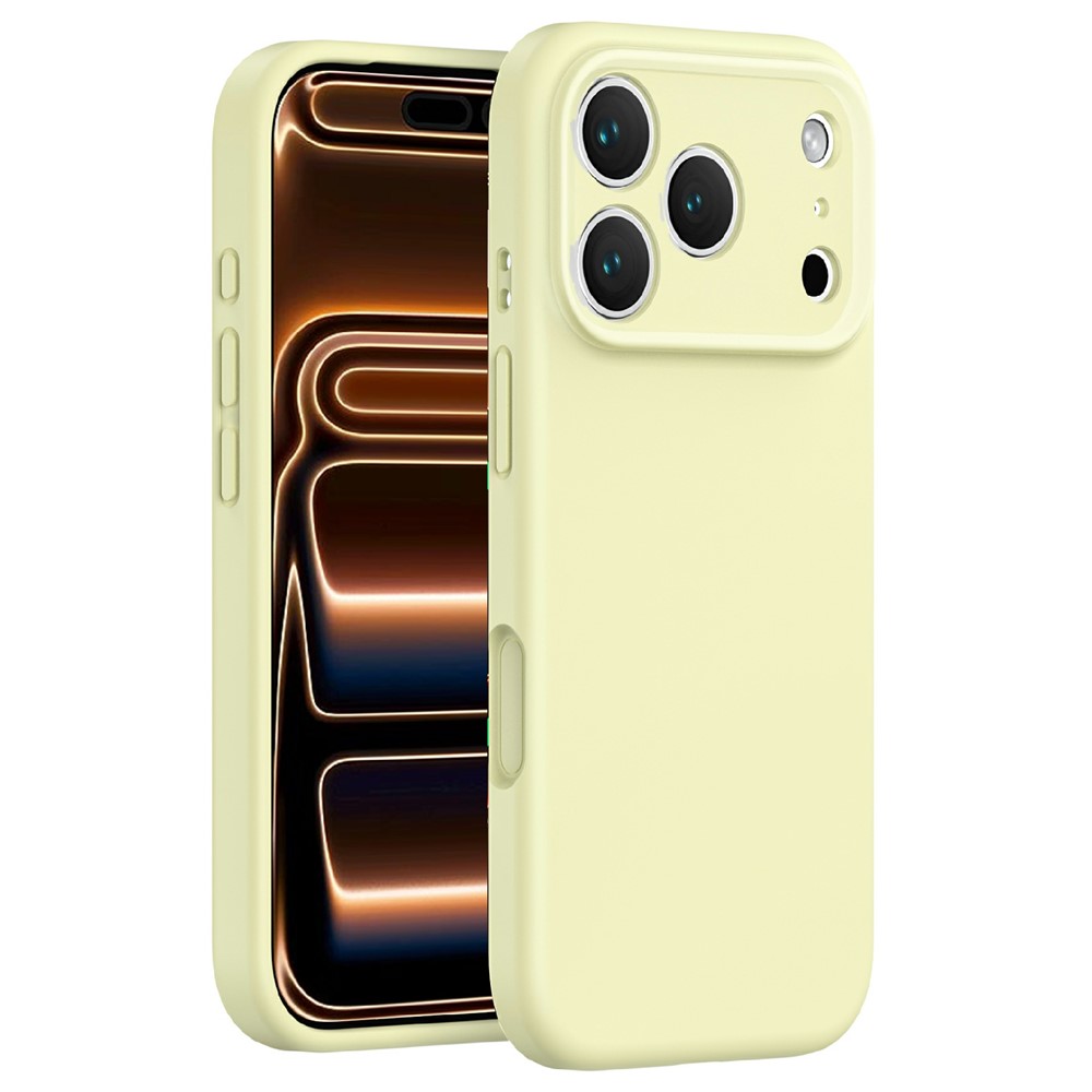 For iPhone 17 Pro Magnetic Case Precise Cutouts PC + Liquid Silicone Protective Phone Cover - Cream Yellow