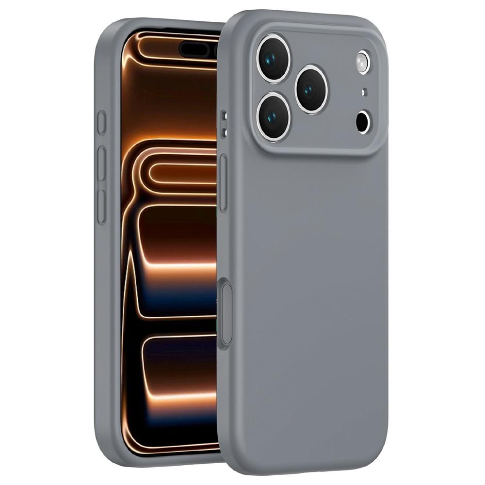 For iPhone 17 Pro Magnetic Case Precise Cutouts PC + Liquid Silicone Protective Phone Cover - Charcoal Grey