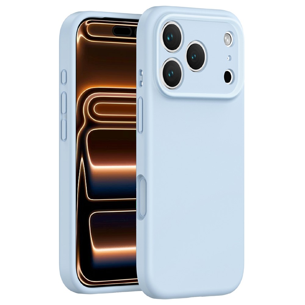 For iPhone 17 Pro Magnetic Case Precise Cutouts PC + Liquid Silicone Protective Phone Cover - Baby Blue