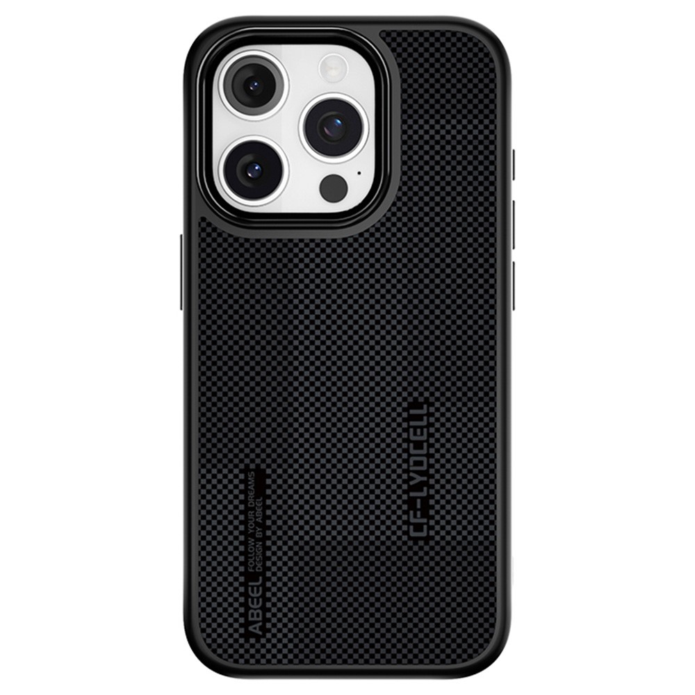 ABEEL CF-Lyocell Series For iPhone 15 Pro Case Compatible with MagSafe Microfiber + PC + E-TPU Phone Cover - No.3