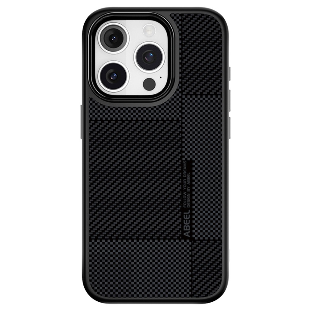 ABEEL CF-Lyocell Series For iPhone 15 Pro Case Compatible with MagSafe Microfiber + PC + E-TPU Phone Cover - No.4