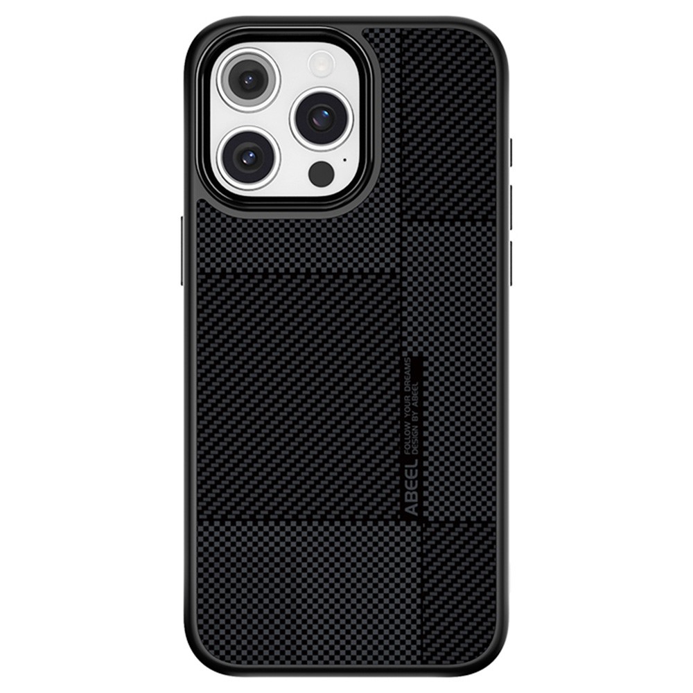 ABEEL CF-Lyocell Series For iPhone 15 Pro Max Case Compatible with MagSafe Microfiber + PC + E-TPU Phone Cover - No.4