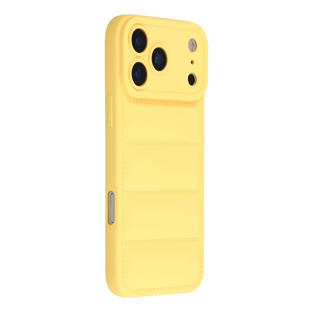 For iPhone 17 Pro Max TPU Case Down Jacket Design Shock-Absorbent Phone Protector - Yellow