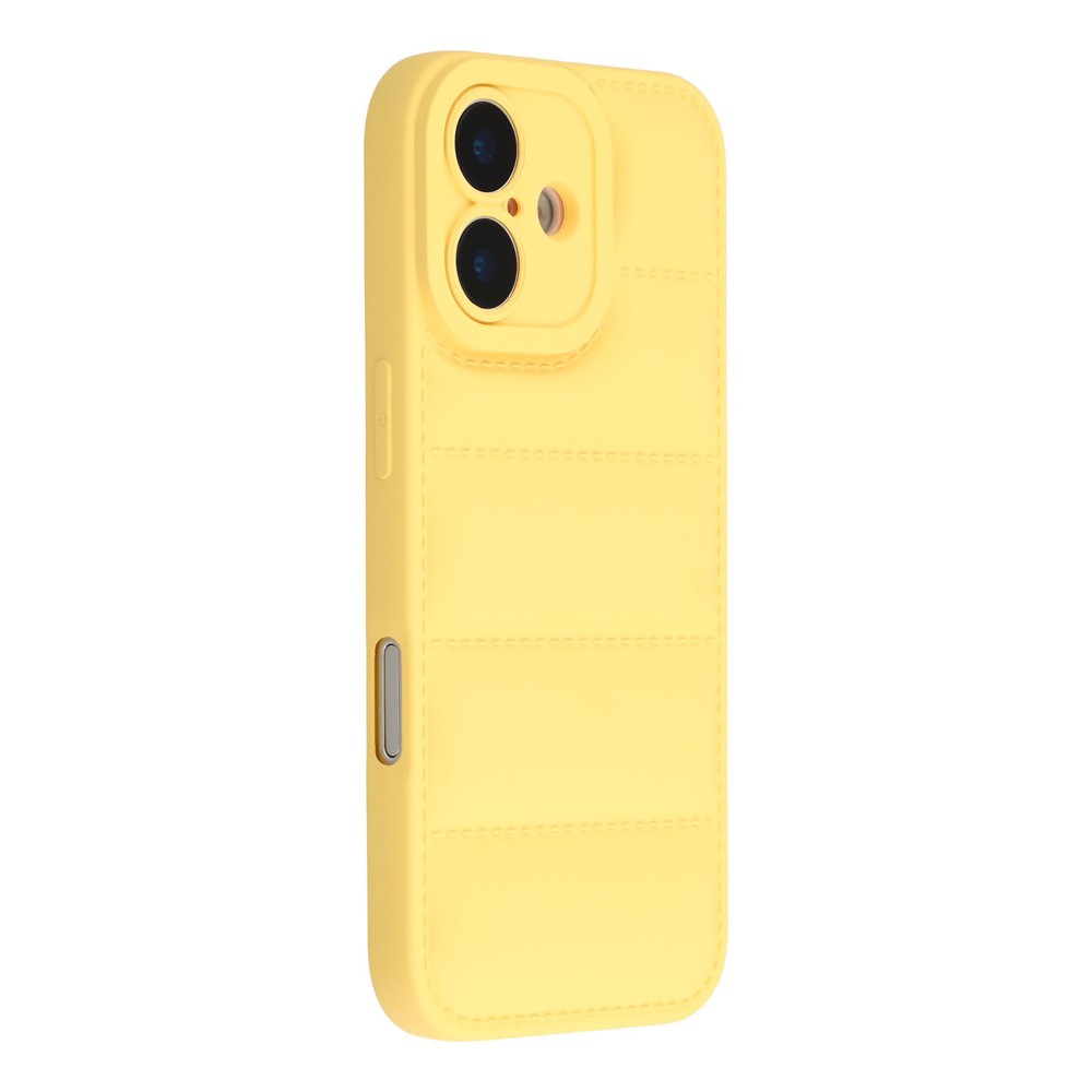 For iPhone 17 TPU Case Down Jacket Design Shock-Absorbent Phone Protector - Yellow