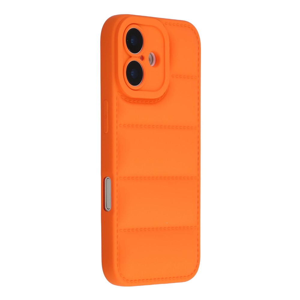 For iPhone 17 TPU Case Down Jacket Design Shock-Absorbent Phone Protector - Orange