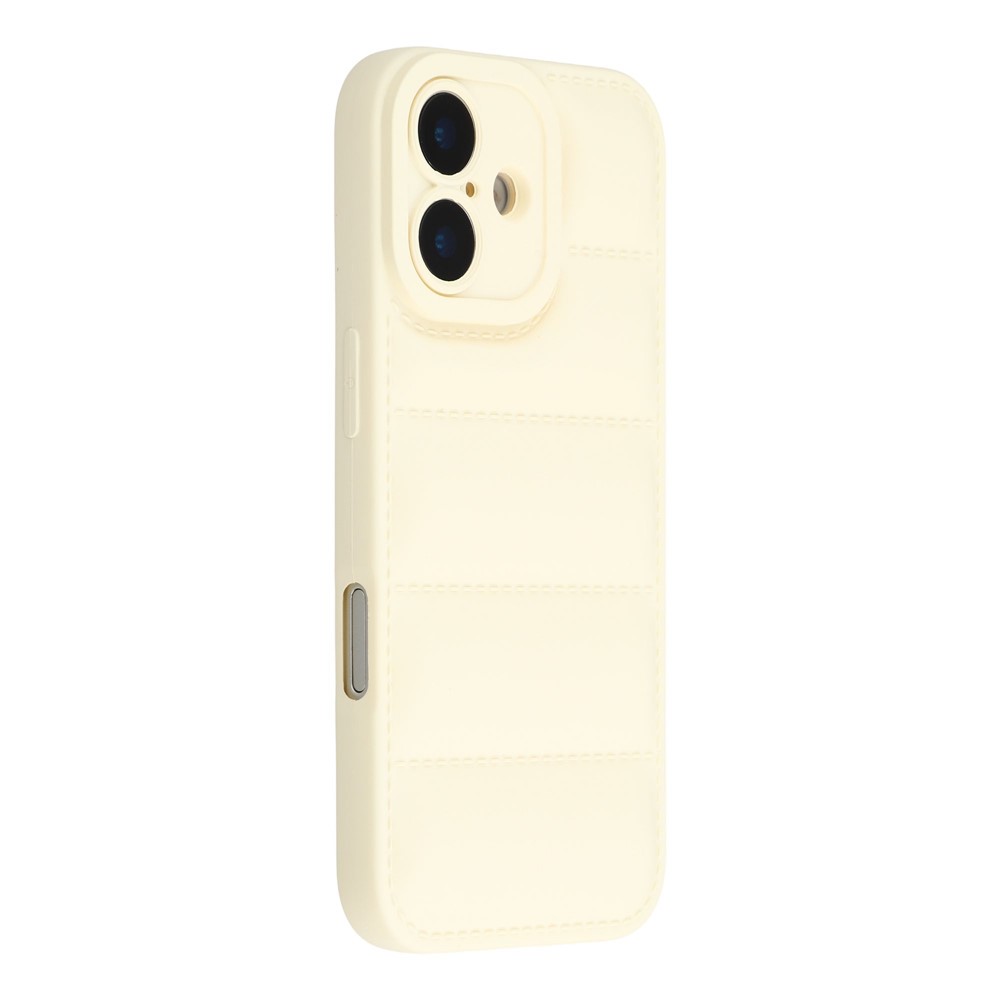 For iPhone 17 TPU Case Down Jacket Design Shock-Absorbent Phone Protector - White