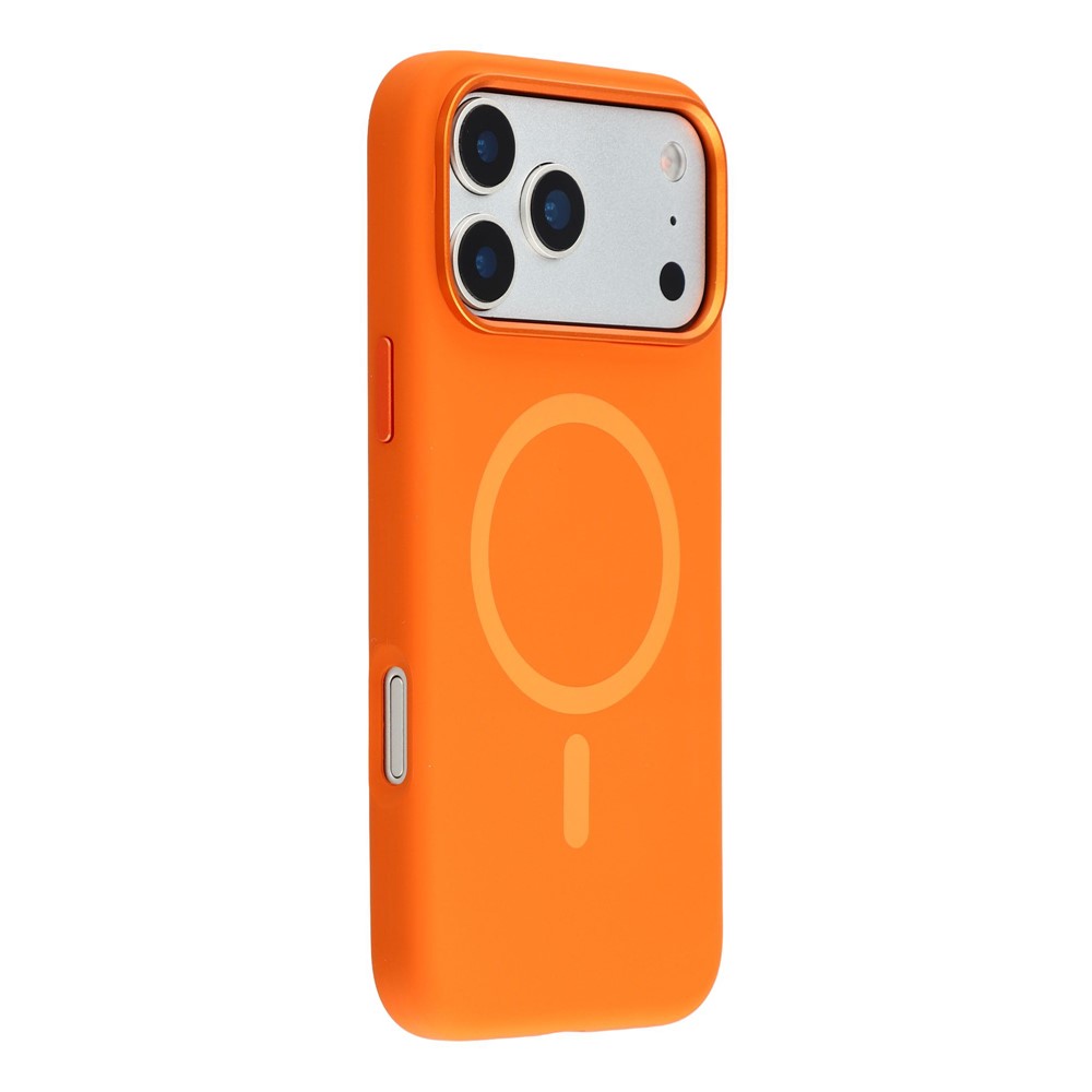 MUTURAL For iPhone 17 Pro Max Case Compatible with MagSafe Liquid Silicone + PC Back Cover with Metal Camera Frame - Orange