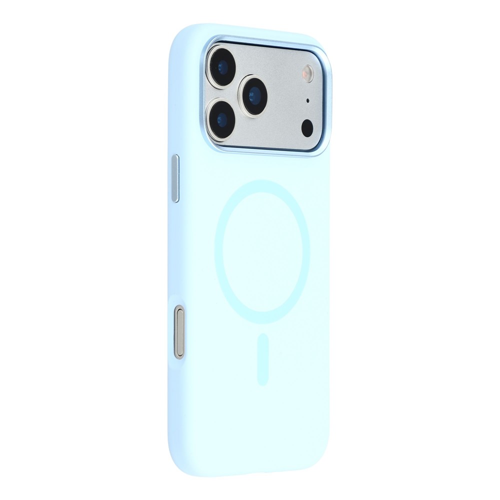 MUTURAL For iPhone 17 Pro Max Case Compatible with MagSafe Liquid Silicone + PC Back Cover with Metal Camera Frame - Sky Blue