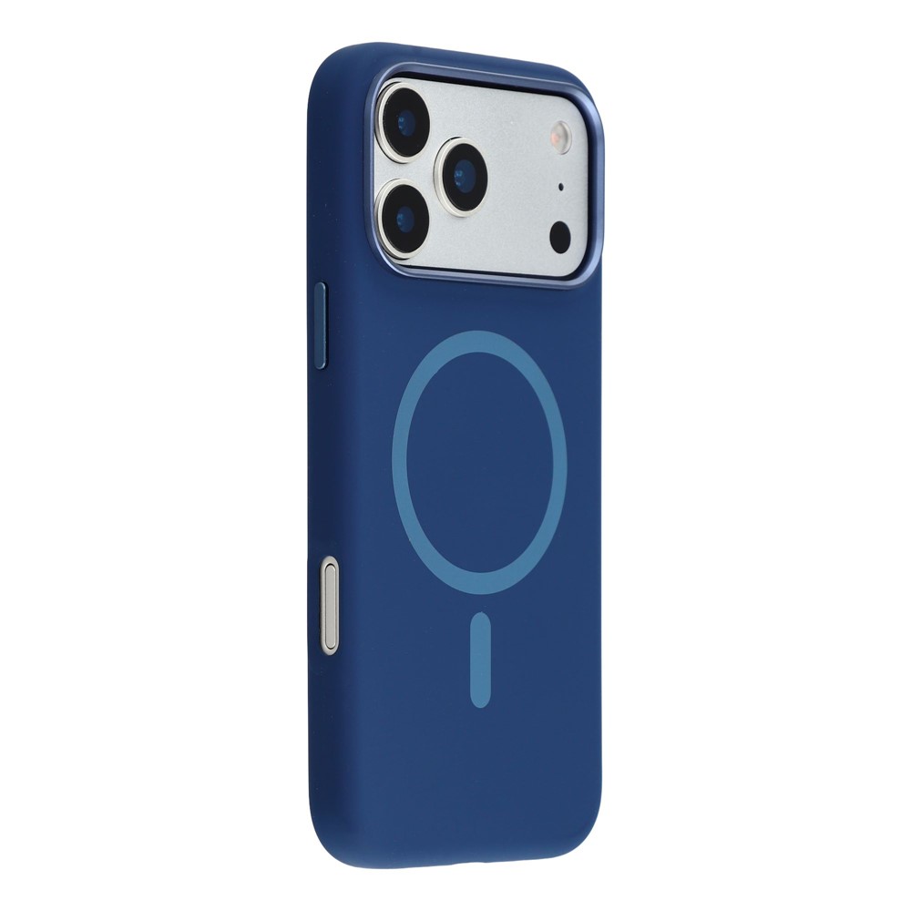 MUTURAL For iPhone 17 Pro Max Case Compatible with MagSafe Liquid Silicone + PC Back Cover with Metal Camera Frame - Navy Blue