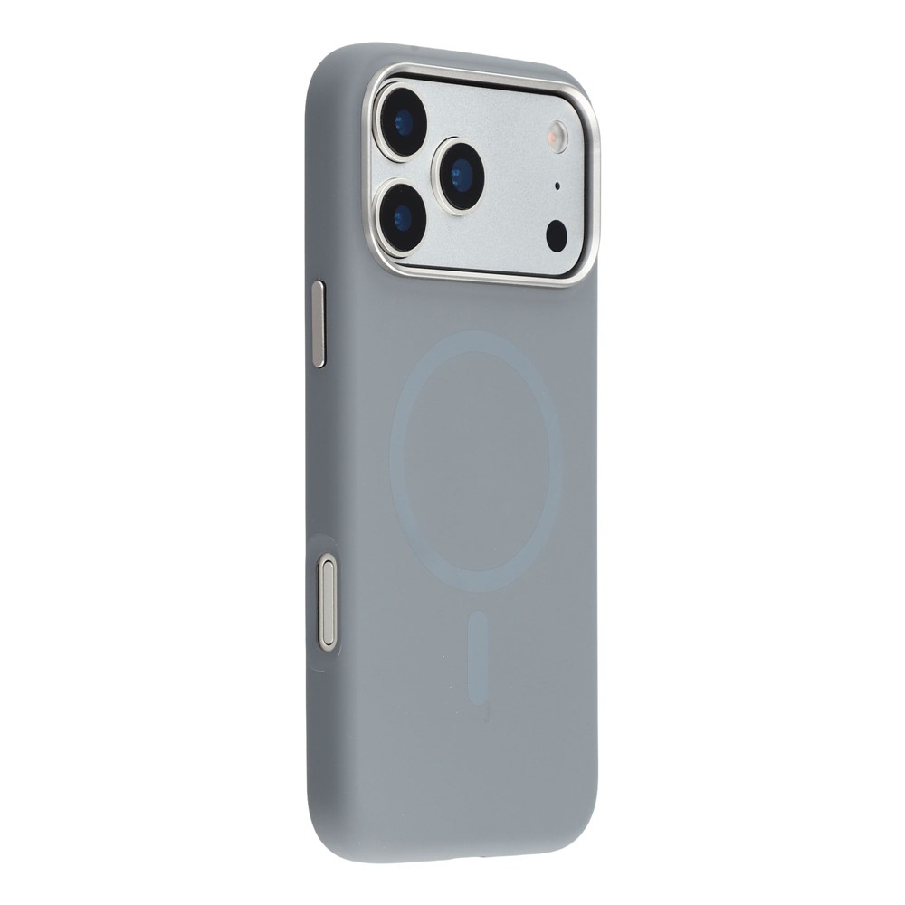 MUTURAL For iPhone 17 Pro Case Compatible with MagSafe Liquid Silicone + PC Back Cover with Metal Camera Frame - Grey