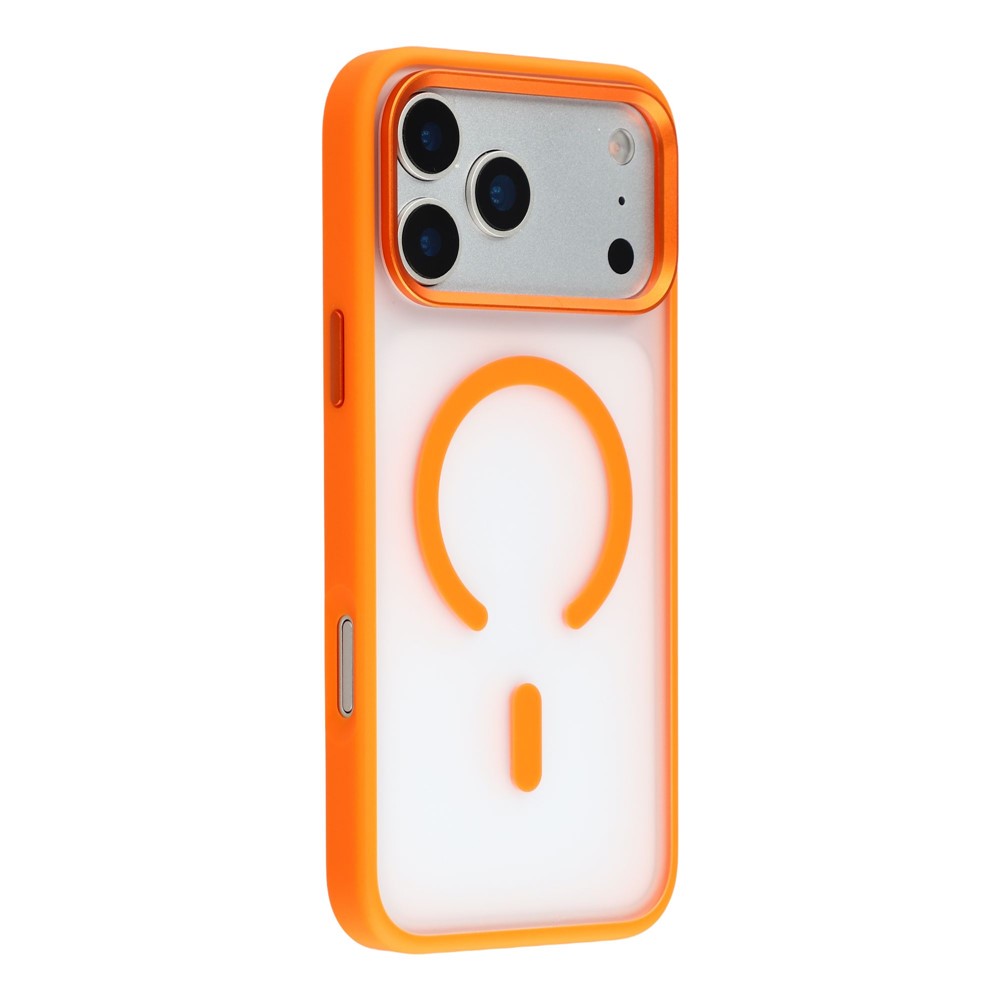 MUTURAL For iPhone 17 Pro Case Compatible with MagSafe TPU + PC Phone Cover with Metal Camera Frame - Orange