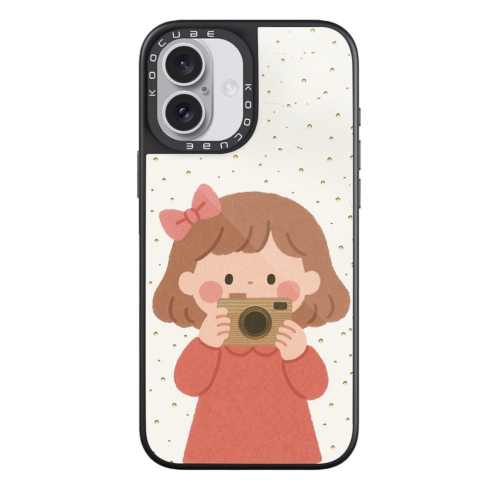 For iPhone 16 Case Compatible with MagSafe Pattern Printing TPU PC High Aluminium-silicon Glass Phone Cover - Style M