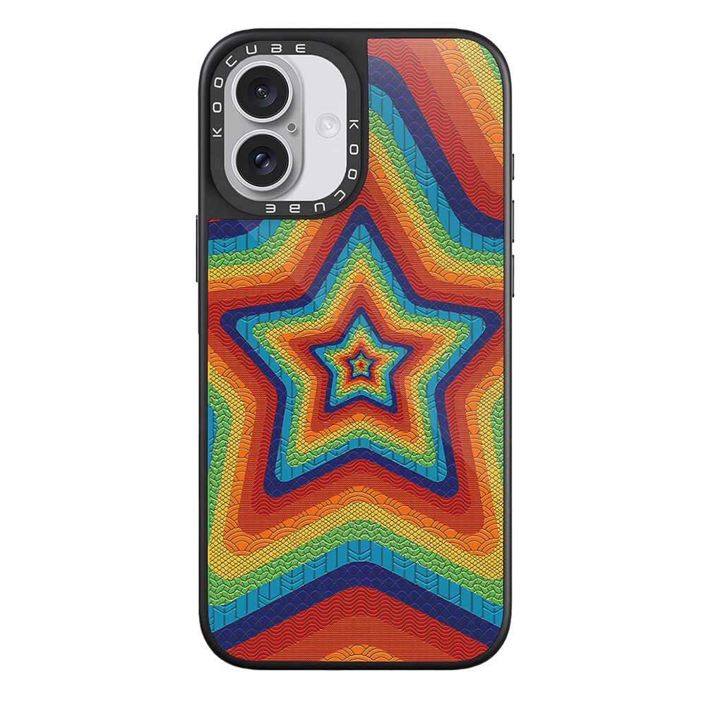 For iPhone 16 Case Compatible with MagSafe Pattern Printing TPU PC High Aluminium-silicon Glass Phone Cover - Style W