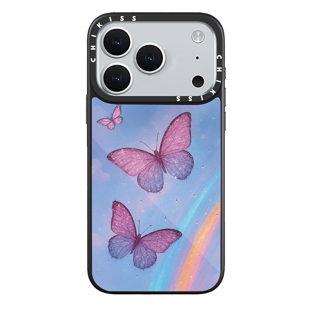 For iPhone 17 Pro Case Compatible with MagSafe Pattern Printing TPU PC High Aluminium-silicon Glass Phone Cover - Style H