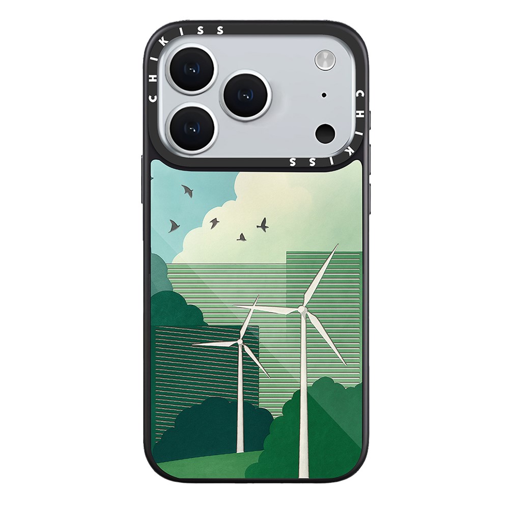 For iPhone 17 Pro Case Compatible with MagSafe Pattern Printing TPU PC High Aluminium-silicon Glass Phone Cover - Style S