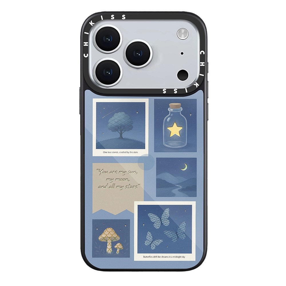 For iPhone 17 Pro Max Case Compatible with MagSafe Pattern Printing TPU PC High Aluminium-silicon Glass Phone Cover - Style C