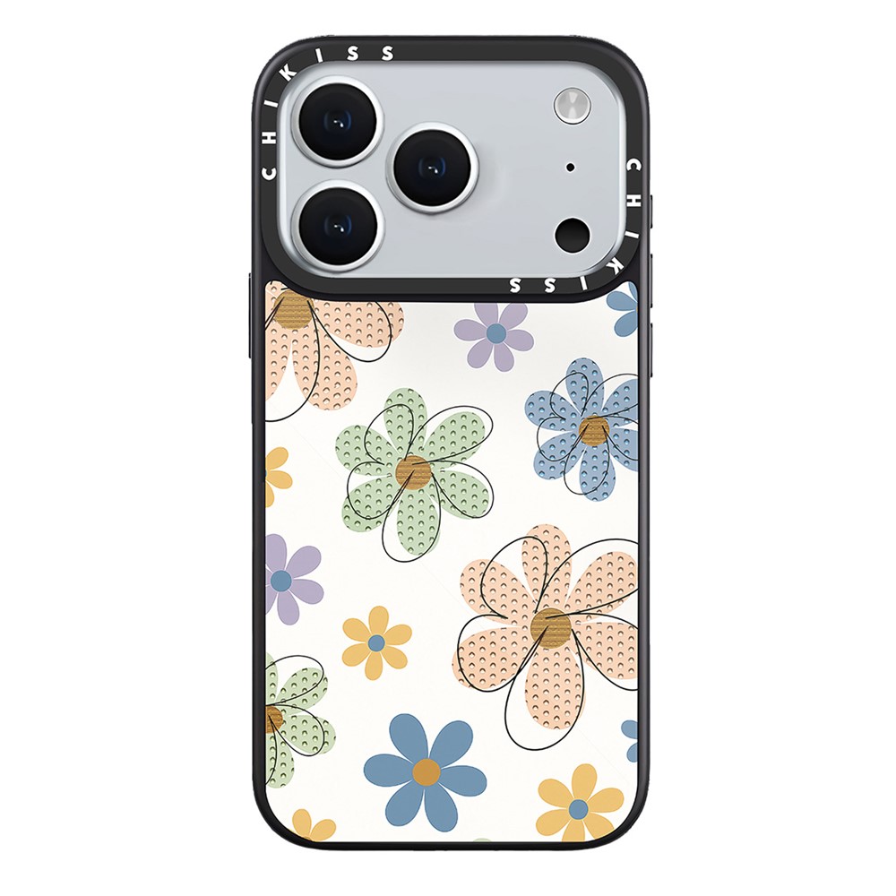 For iPhone 17 Pro Max Case Compatible with MagSafe Pattern Printing TPU PC High Aluminium-silicon Glass Phone Cover - Style W