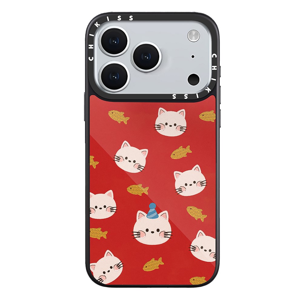 For iPhone 17 Pro Max Case Compatible with MagSafe Pattern Printing TPU PC High Aluminium-silicon Glass Phone Cover - Style X