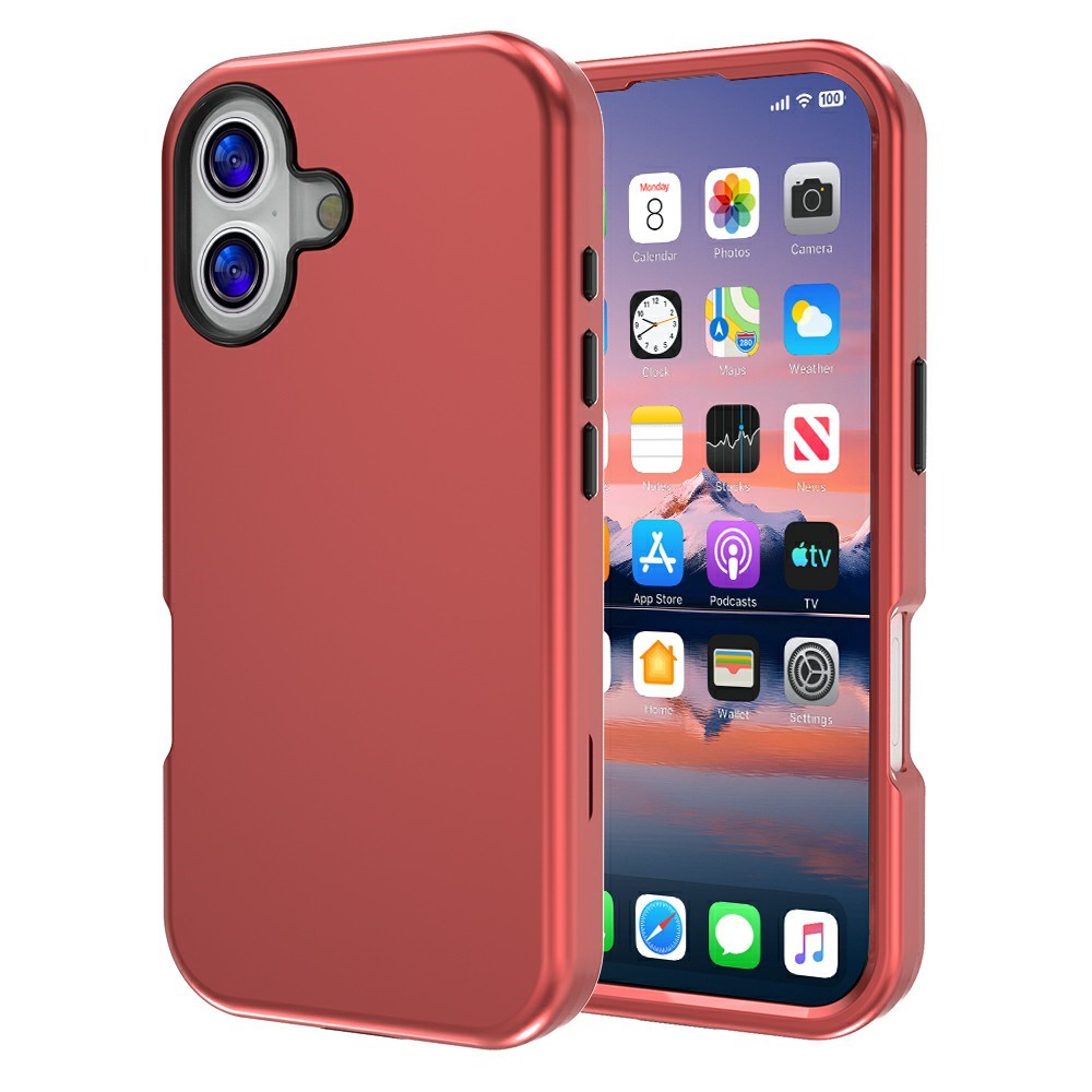 GW03 For iPhone 17 Case TPU + PC Phone Cover Dual Layer Shockproof - Red