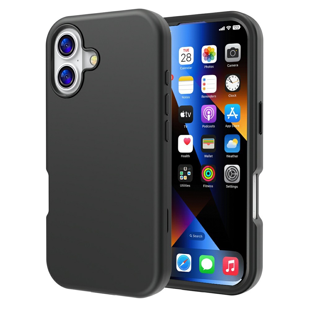 GW03 For iPhone 17 Case TPU + PC Phone Cover Dual Layer Shockproof - Black