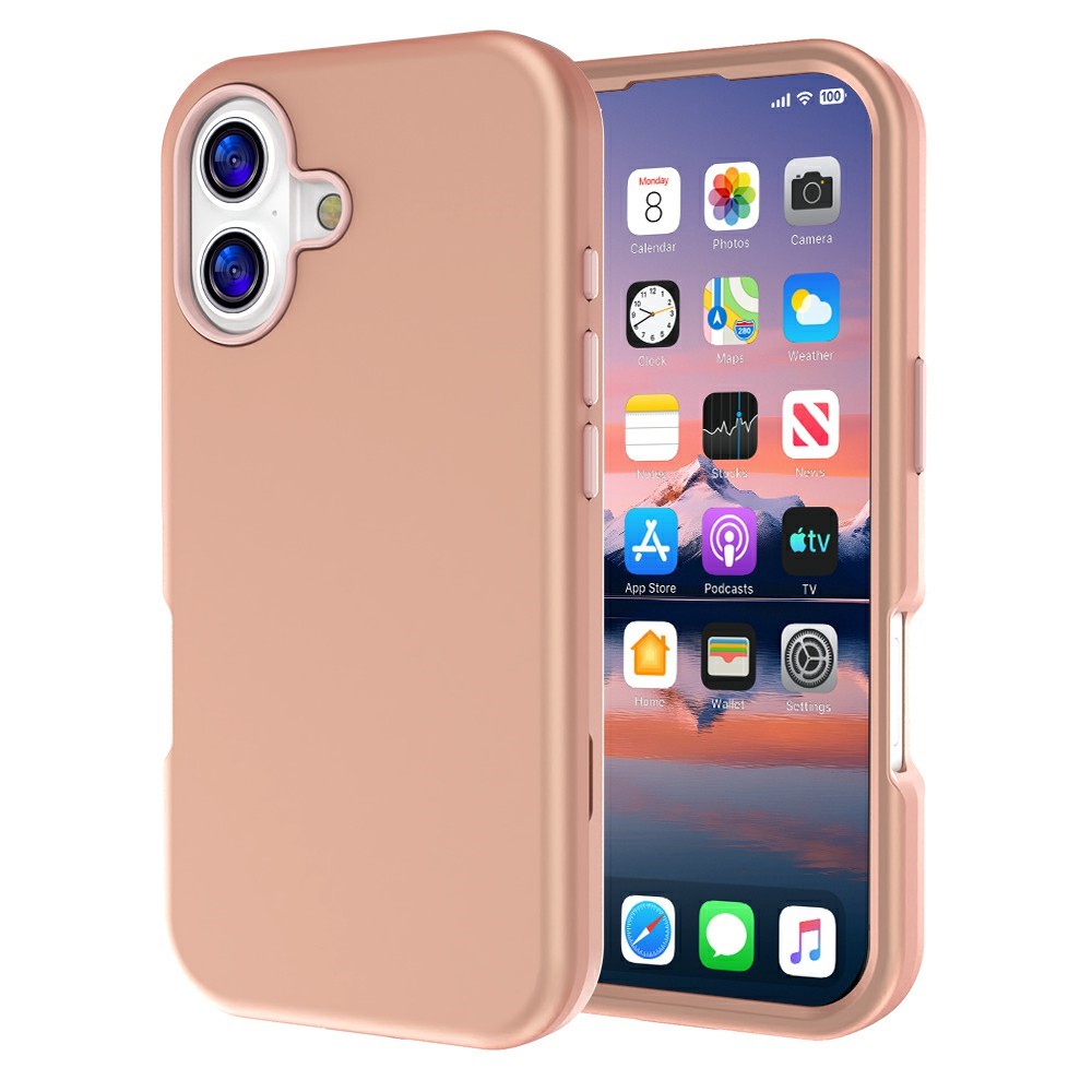 GW03 For iPhone 17 Case TPU + PC Phone Cover Dual Layer Shockproof - Rose Gold