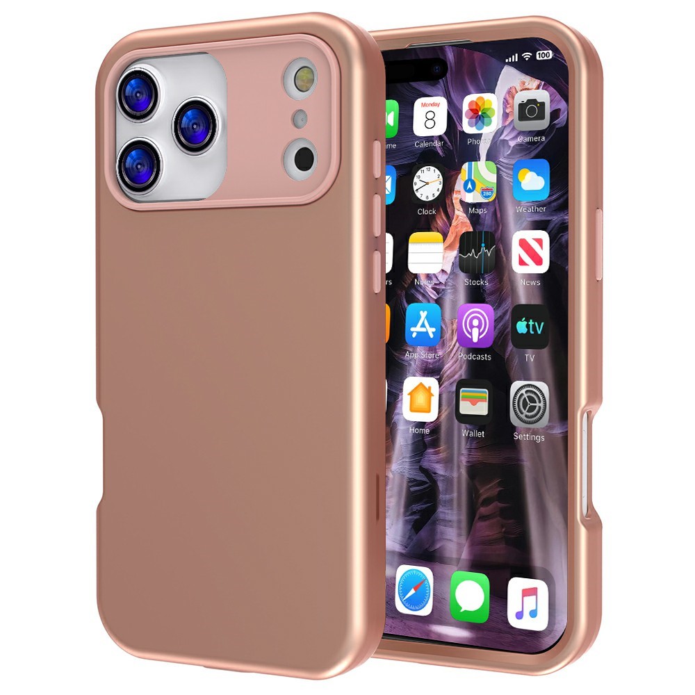 GW03 For iPhone 17 Pro Case TPU + PC Phone Cover Dual Layer Shockproof - Rose Gold