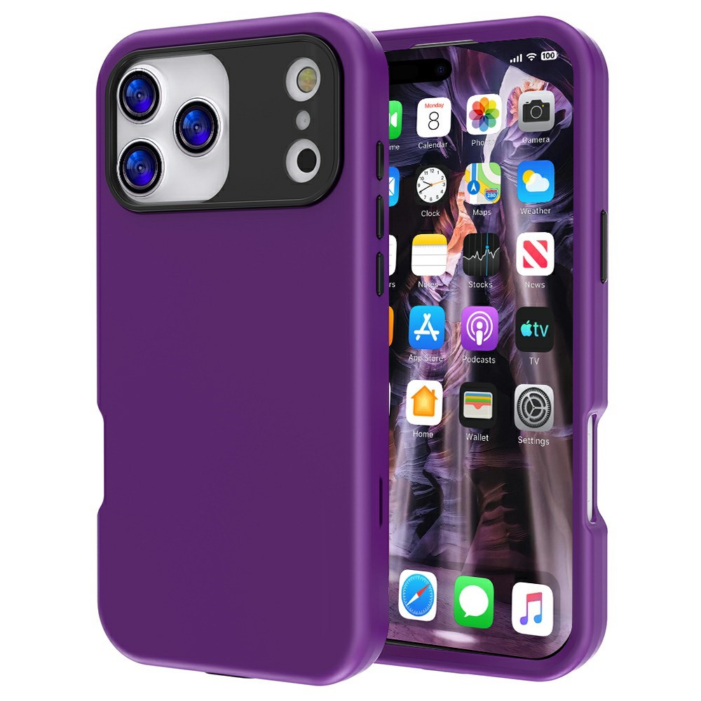 GW03 For iPhone 17 Pro Case TPU + PC Phone Cover Dual Layer Shockproof - Dark Purple