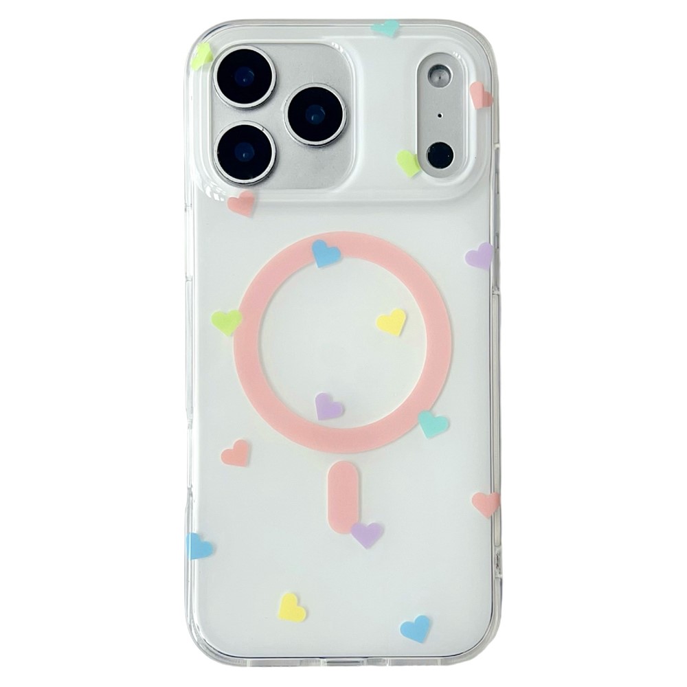 For iPhone 17 Pro Max Case Little Heart Pattern TPU + PC Protective Phone Cover Compatible with MagSafe - Multi-color