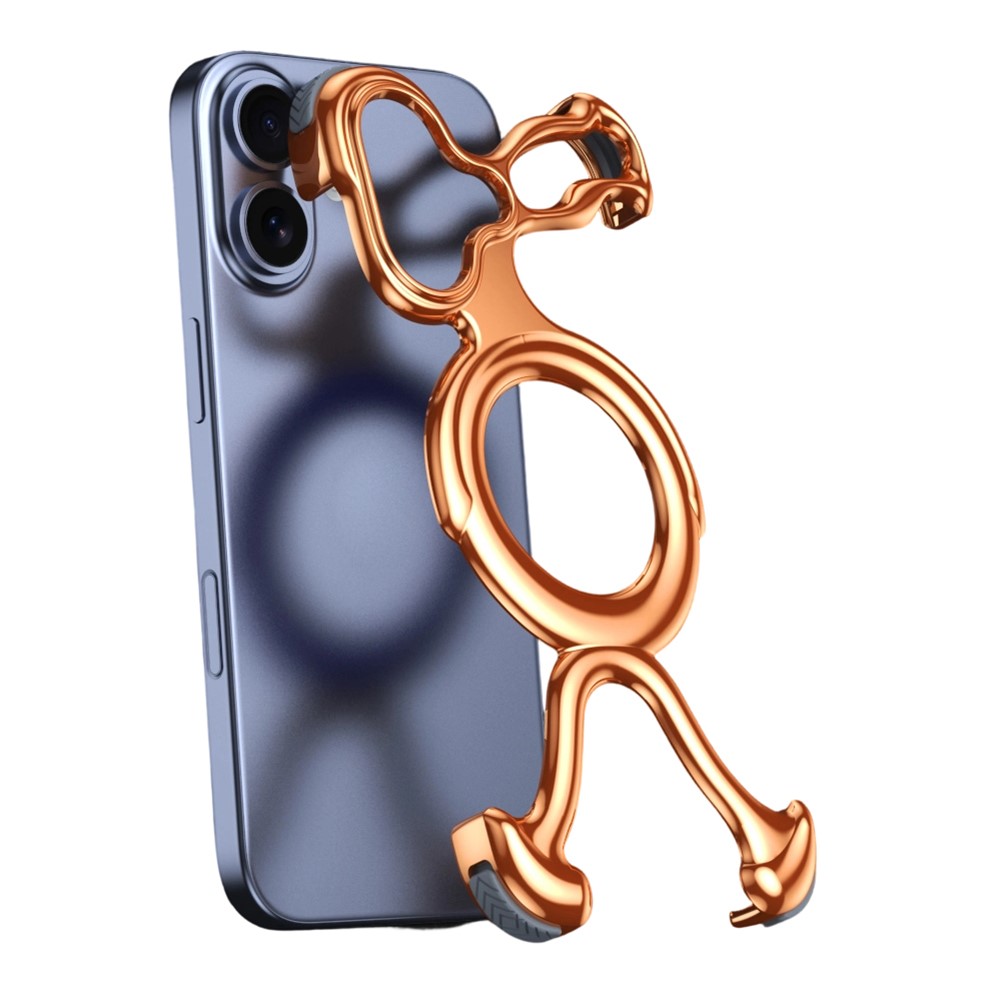 For iPhone 17 Bumper Case Hard PC Magnetic Phone Cover Hollow Out Heat Dissipation - Orange