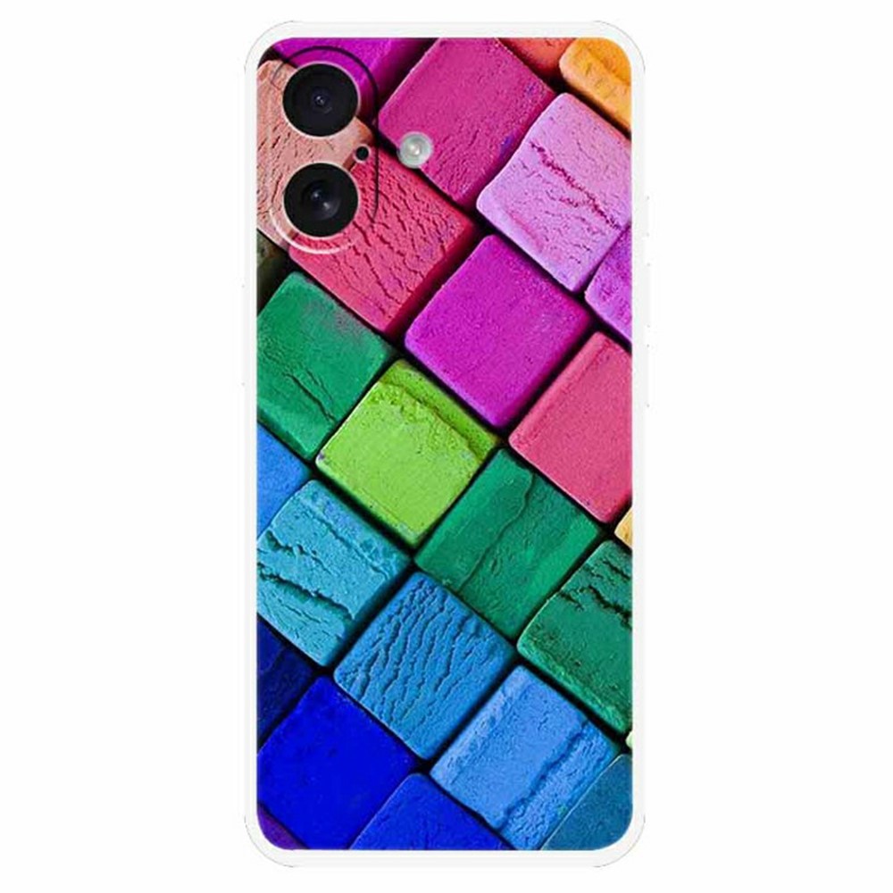 for iPhone 17 TPU Case Pattern Printing Anti Fall Phone Back Cover - Colorful Block