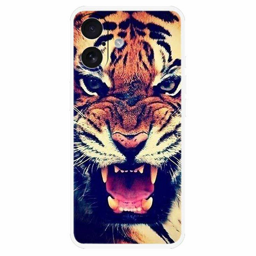 for iPhone 17 TPU Case Pattern Printing Anti Fall Phone Back Cover - Tiger