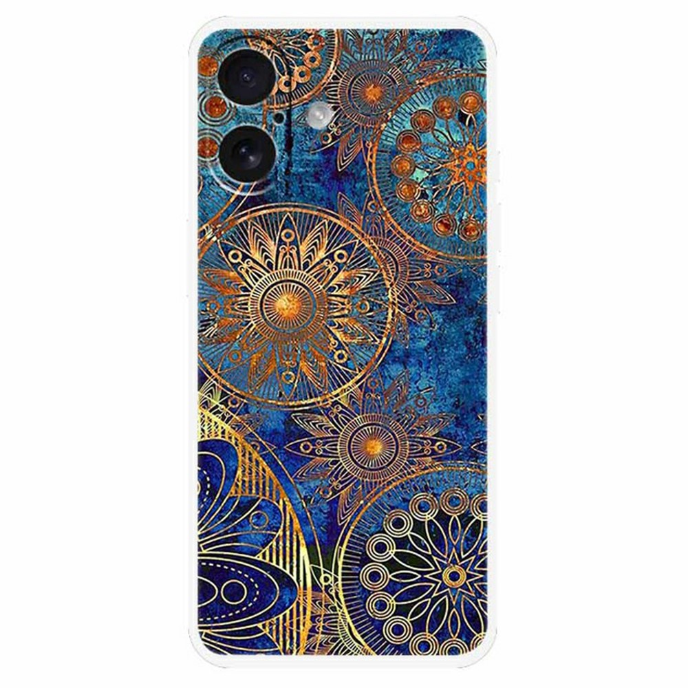 for iPhone 17 TPU Case Pattern Printing Anti Fall Phone Back Cover - Golden Flower