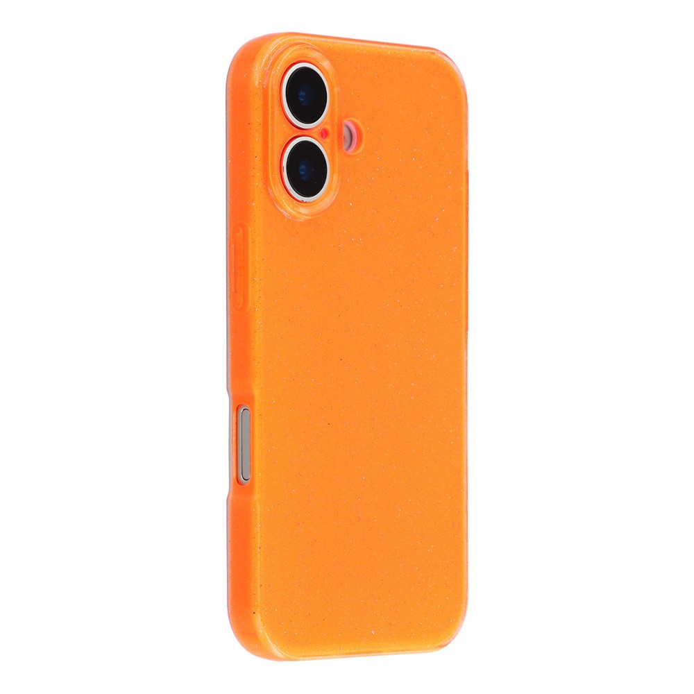 For iPhone 17 Case Glitter Shockproof TPU Phone Back Cover - Orange