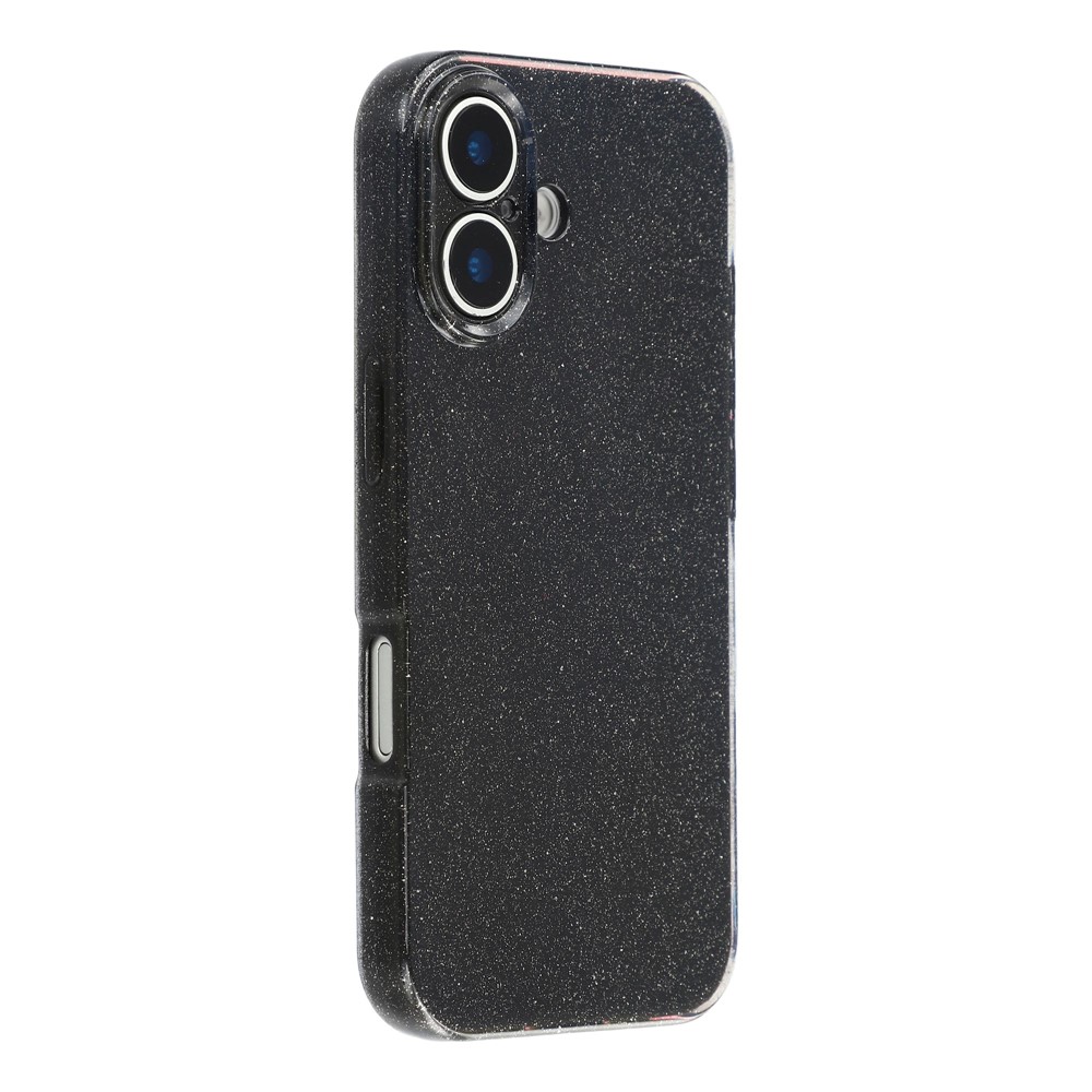 For iPhone 17 Case Glitter Shockproof TPU Phone Back Cover - Black