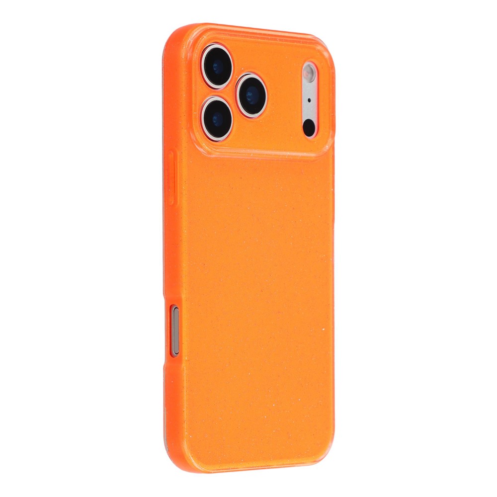 For iPhone 17 Pro Max Case Glitter Shockproof TPU Phone Back Cover - Orange